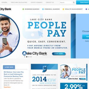 Screenshot of the Lake City Bank website